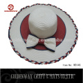 custom 2015 new designs women Bow ribbon straw sun hat